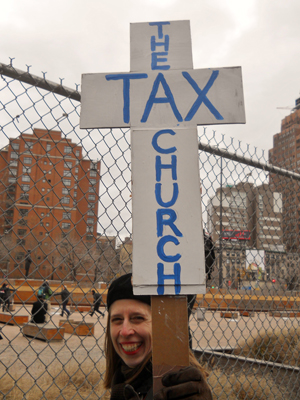 tax the church sign at duarte park