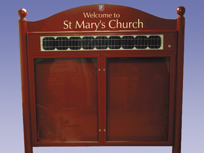 solar powered church noticeboard