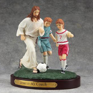 jesus soccer statue